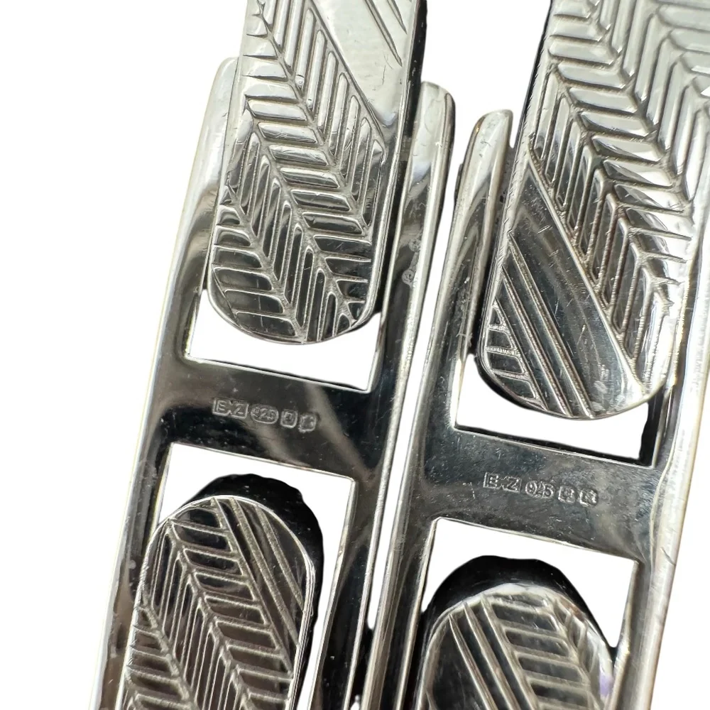 ERMENEGILDO ZEGNA STERLING SILVER & PURPLE CUFFLINKS